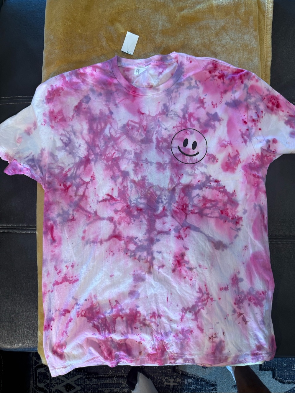 Next Level Apparel Pink and Purple Tie-Dye Tee